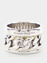 Alexander McQueen Logo Detail Silver-Tone Ring