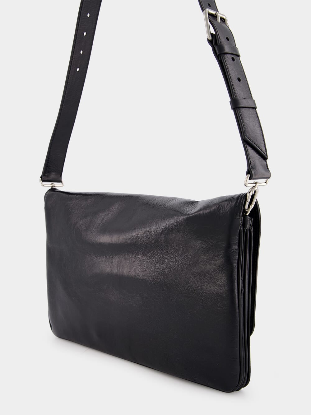 Black BB Soft Large Flap Bag