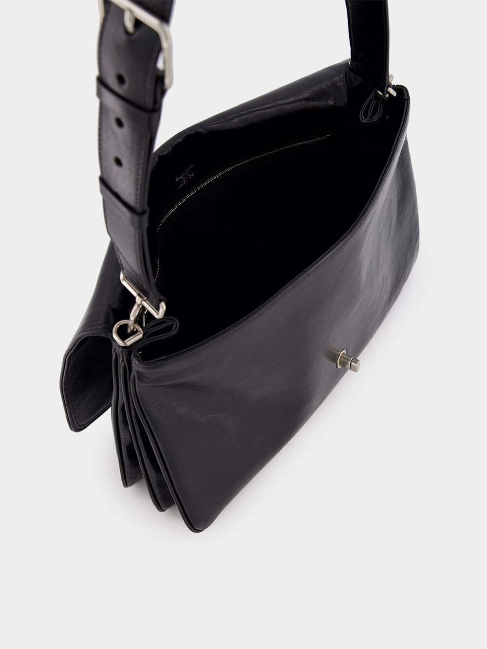 Black BB Soft Large Flap Bag