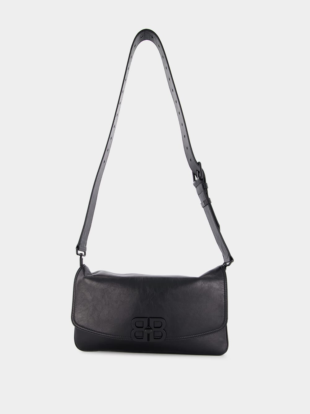 Black BB Soft Medium Flap Bag