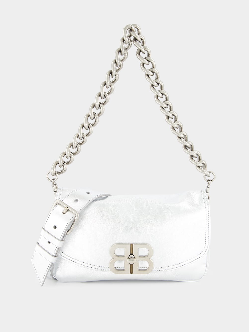 Silver Metallized BB Flap Bag