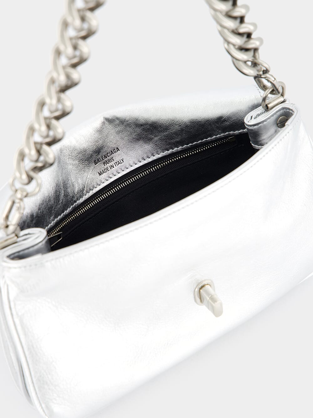 Silver Metallized BB Flap Bag