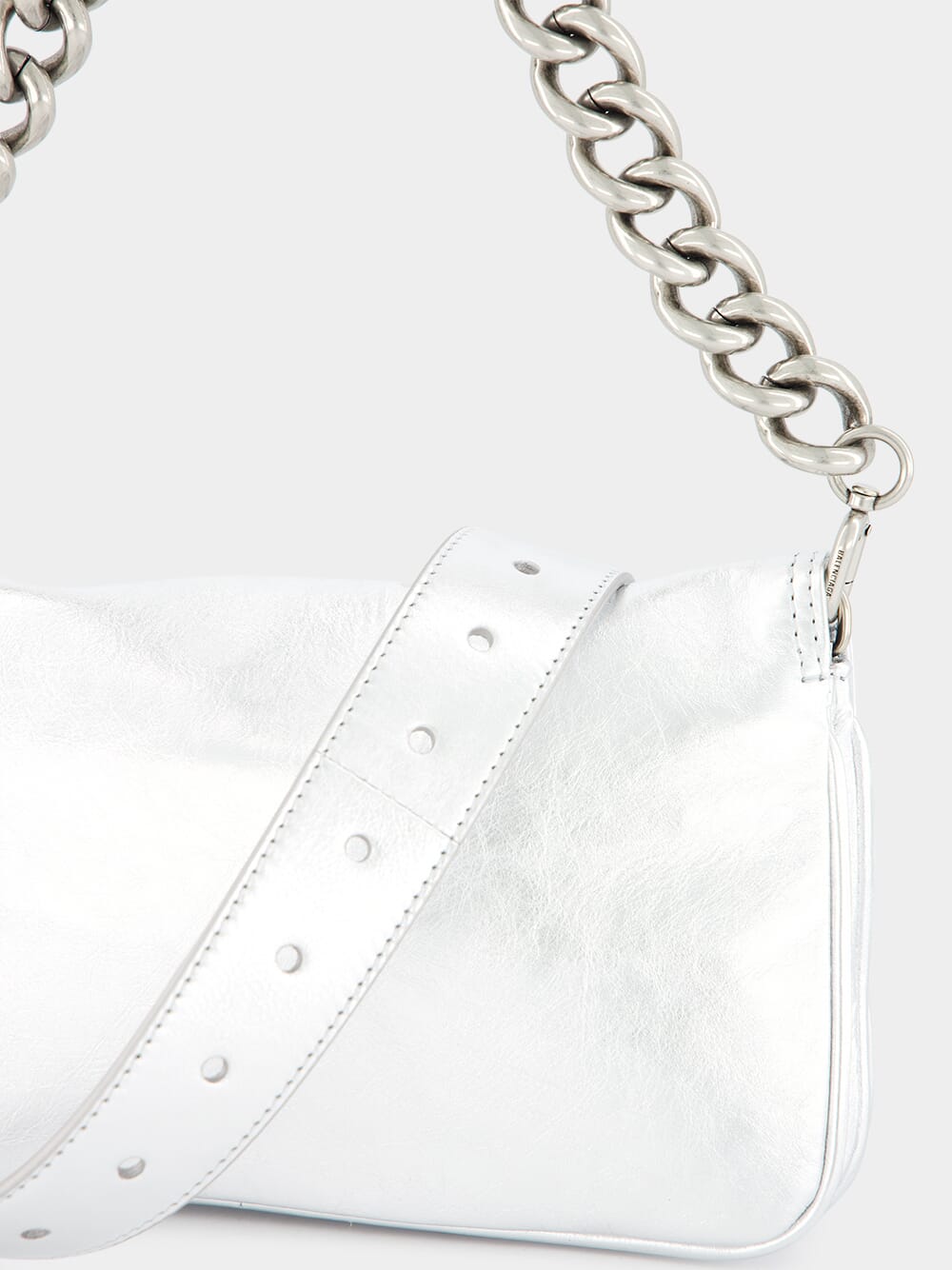 Silver Metallized BB Flap Bag