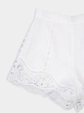 Zimmermann August Broderie Lace Trimmed White Shorts