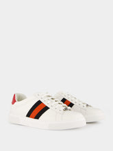 Gucci White Plume Leather Sneakers