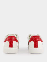 Gucci White Plume Leather Sneakers
