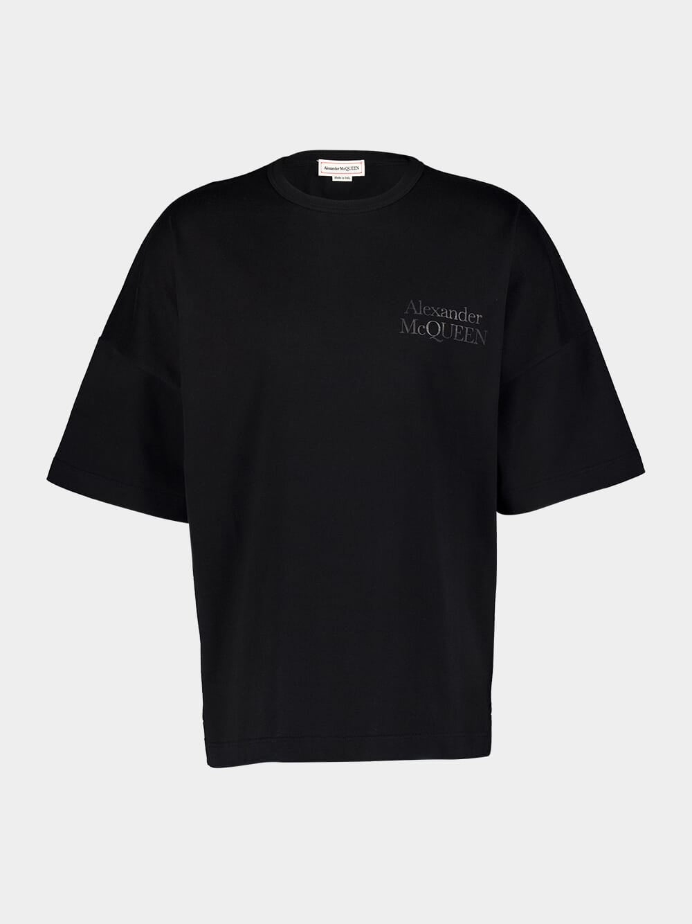 Exploded Logo Oversized Black T-Shirt