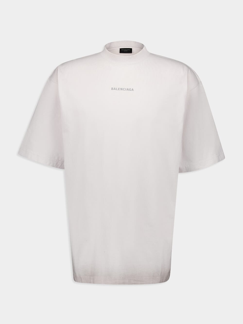 Chalk White Reflective-Logo Cotton T-Shirt