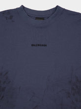 Balenciaga Faded Dark Blue Cotton T-Shirt