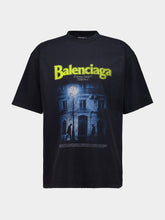 Balenciaga Washed Black Address Medium Fit T-Shirt