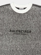 Balenciaga Melange Grey Cotton Logo T-Shirt