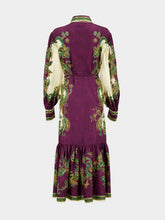 Alémais Purple Ruthie Silk Blend Midi Shirtdress