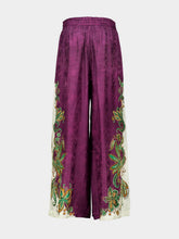 Alémais Purple Ruthie Silk Blend Wide-Leg Trousers