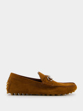 Gucci Cuir Brown Suede Horsebit Moccasins