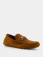 Gucci Cuir Brown Suede Horsebit Moccasins