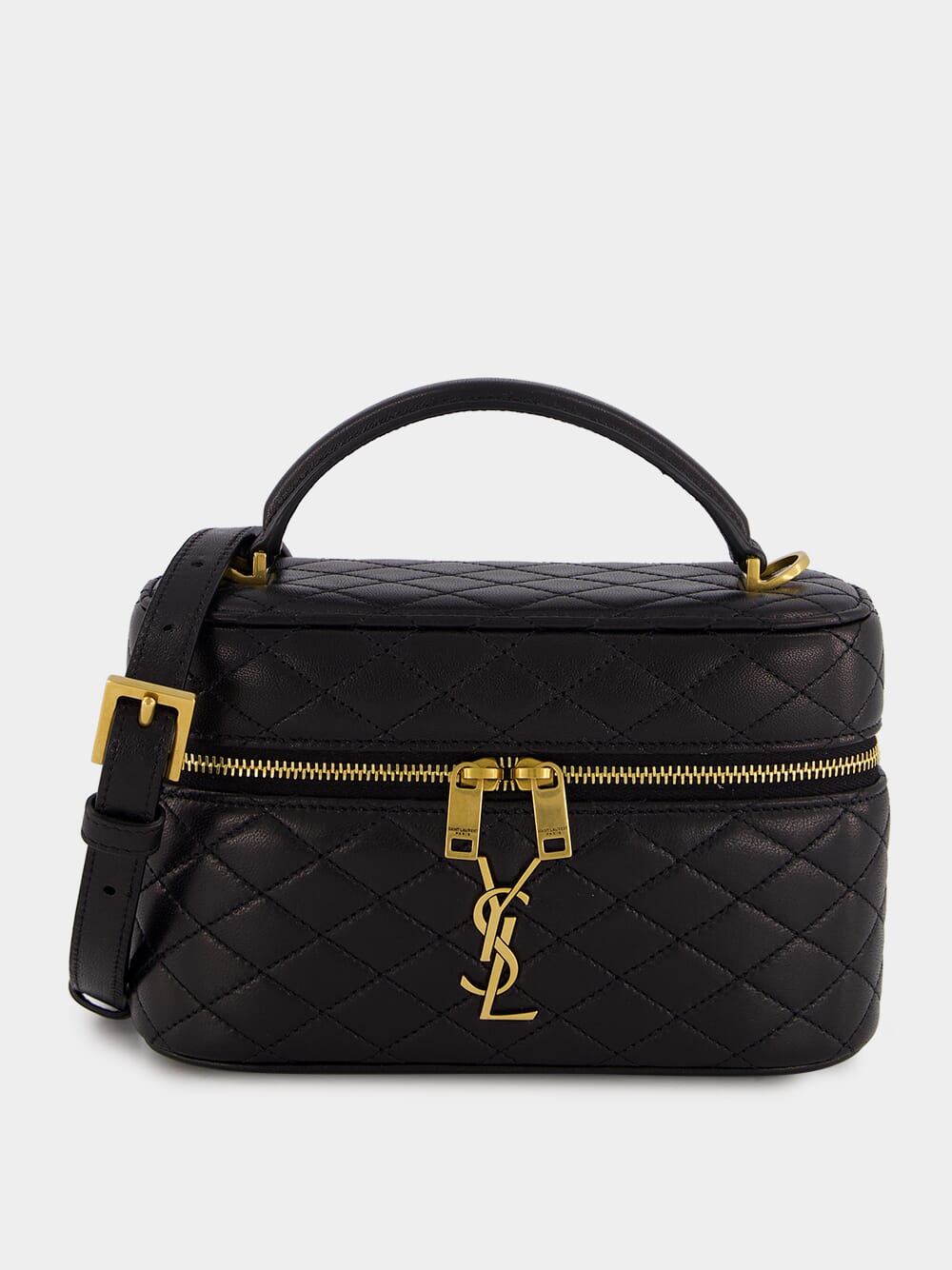 Black Lambskin Gaby Vanity Bag