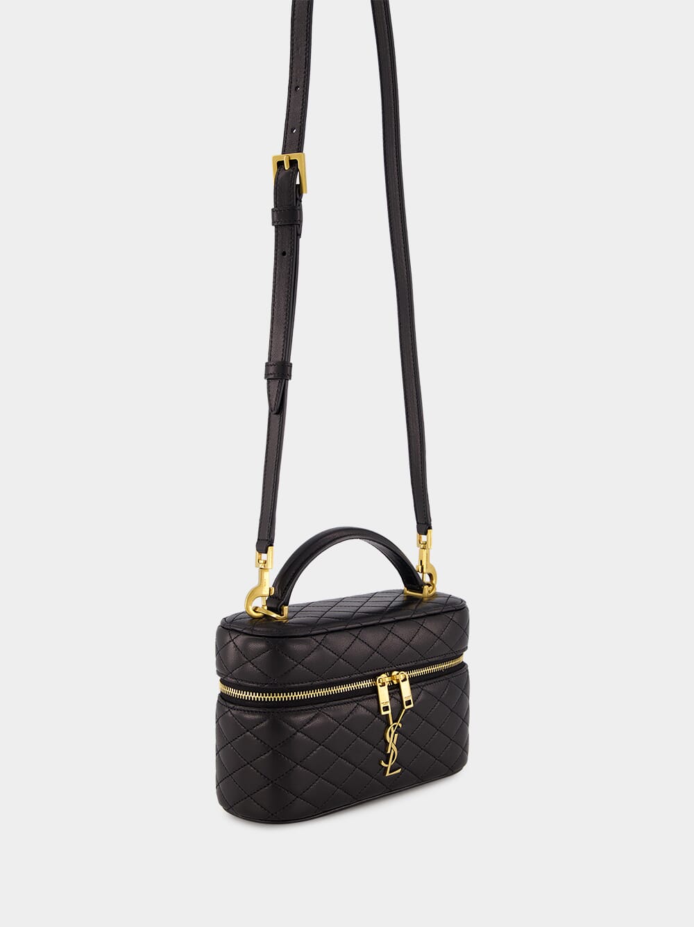 Black Lambskin Gaby Vanity Bag