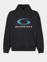 Balenciaga Washed Black Loop Sports Icon Sweatshirt