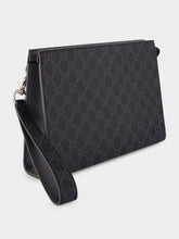 Gucci Black GG Supreme Small Pouch with Ceramic-Effect GG Detail