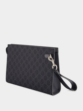 Gucci Black GG Supreme Small Pouch with Ceramic-Effect GG Detail