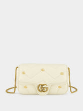 Gucci Antique White GG Marmont Mini Quilted Shoulder Bag