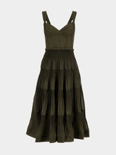 Zimmermann Olive Pleated Draped Midi Dress