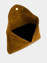 Saint Laurent Caramel Cognac Large Suede Envelope Pouch