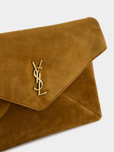 Saint Laurent Caramel Cognac Large Suede Envelope Pouch