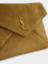 Saint Laurent Golden Leaf Cassandre Suede Envelope Pouch