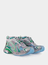 Balenciaga Grey Green and Blue Runner Sneakers