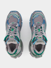 Balenciaga Grey Green and Blue Runner Sneakers