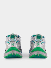 Balenciaga Grey Green and Blue Runner Sneakers