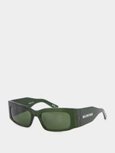 Balenciaga Green Rectangle Frame Sunglasses