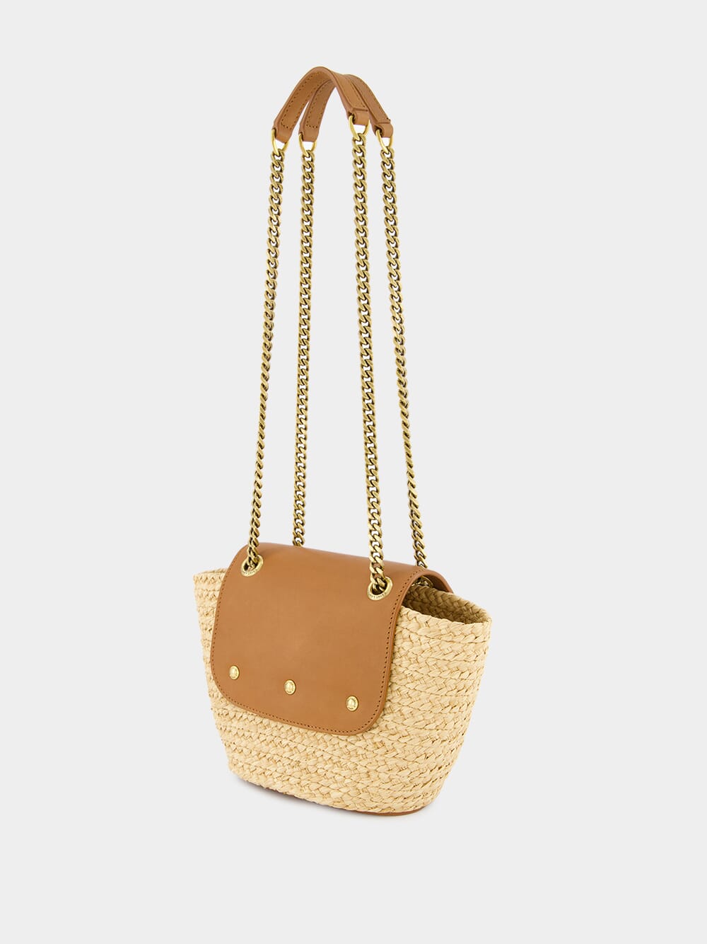 Mini Manon Raffia and Leather Bag