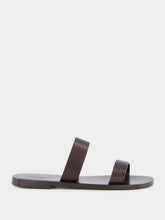 Saint Laurent Ultra Dark Brown Pepe Leather Slide Sandals