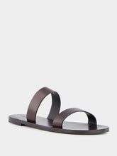 Saint Laurent Ultra Dark Brown Pepe Leather Slide Sandals