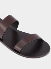 Saint Laurent Ultra Dark Brown Pepe Leather Slide Sandals