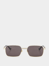 Gucci Rectangular Gold-Toned Grey Lens Sunglasses
