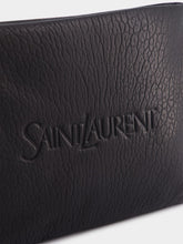 Saint Laurent Black Leather Logo Pouch