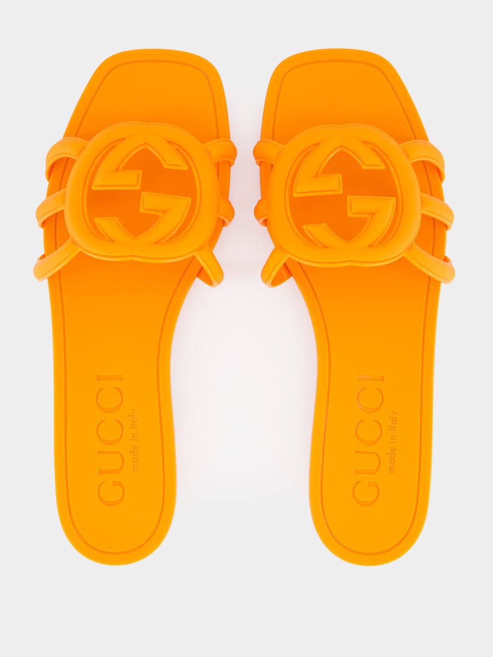 Interlocking G Orange Slide Sandal