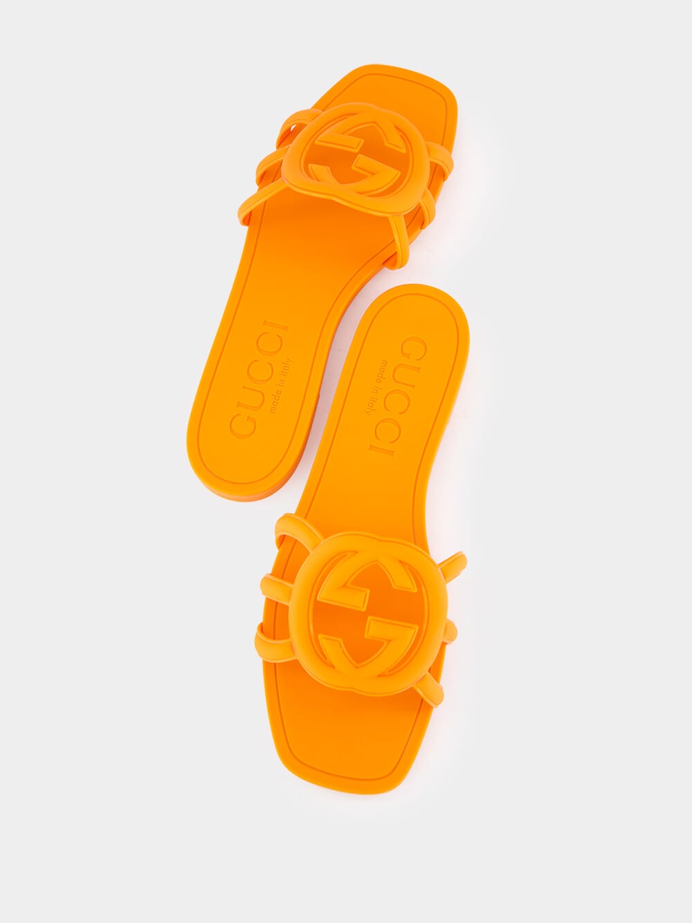 Gucci rubber slides orange store