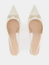 Gucci White Horsebit Slingback 45mm Pump