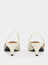 Gucci White Horsebit Slingback 45mm Pump