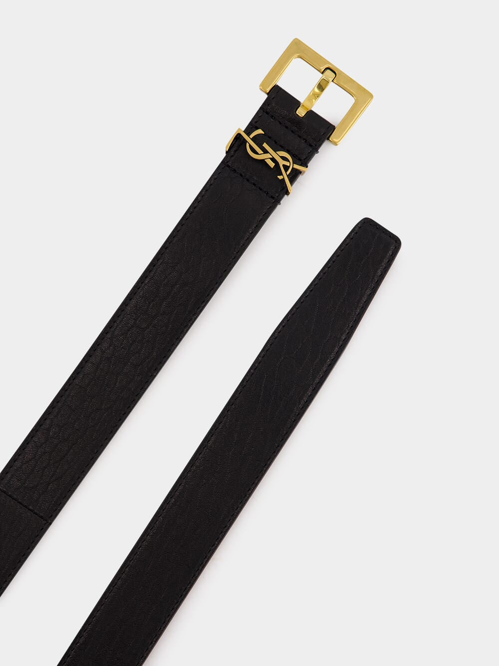 Black Grained Lambskin Cassandre Belt