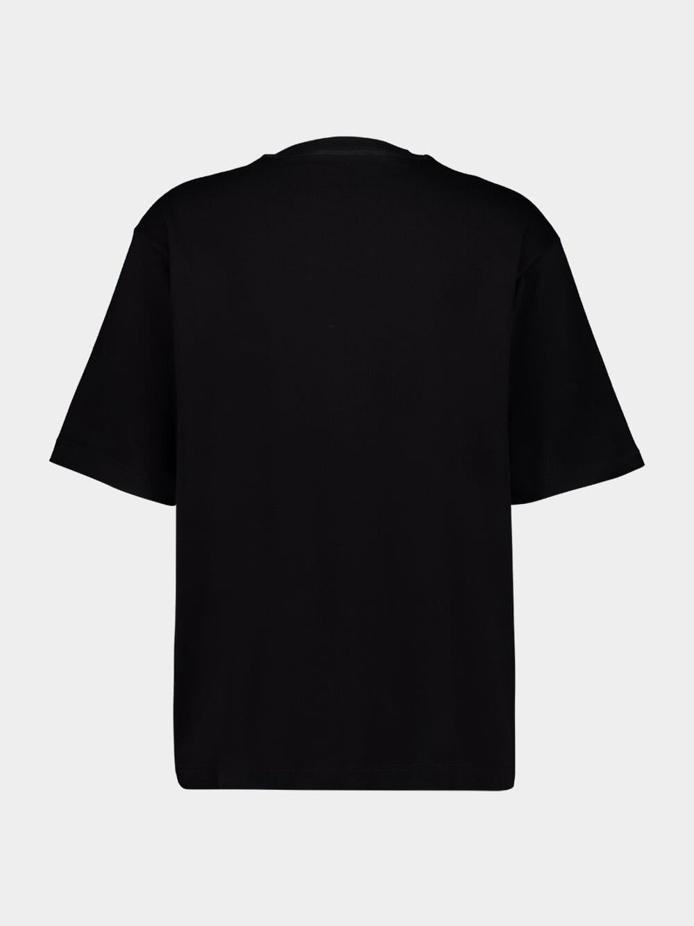 Black Printed Cotton Jersey T-Shirt