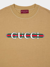 Gucci Camel Printed Cotton Jersey T-Shirt
