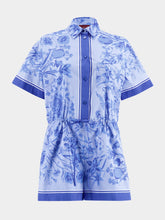 Blue Floral Cotton Jumpsuit | PDP - Fashion Clinic