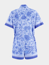 Blue Floral Cotton Jumpsuit | PDP - Fashion Clinic