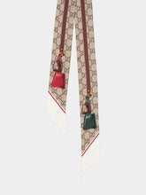 Gucci Beige and Ebony GG Valigeria Printed Silk Twill Ribbon