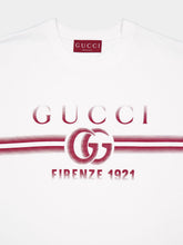 Gucci White Cotton Jersey T-Shirt with Gucci Print